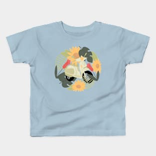 my scooter behind the flowers Kids T-Shirt